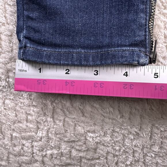 Women's Eddie Bauer Slightly Curvy Skinny Zip Ankle Dark Wash Denim Jeans Sz 2 - Picture 9 of 15